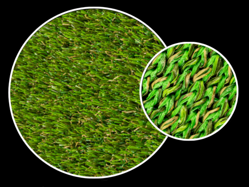 Close-up of K9 Turf knitted backing showing rapid urine drainage for dogs